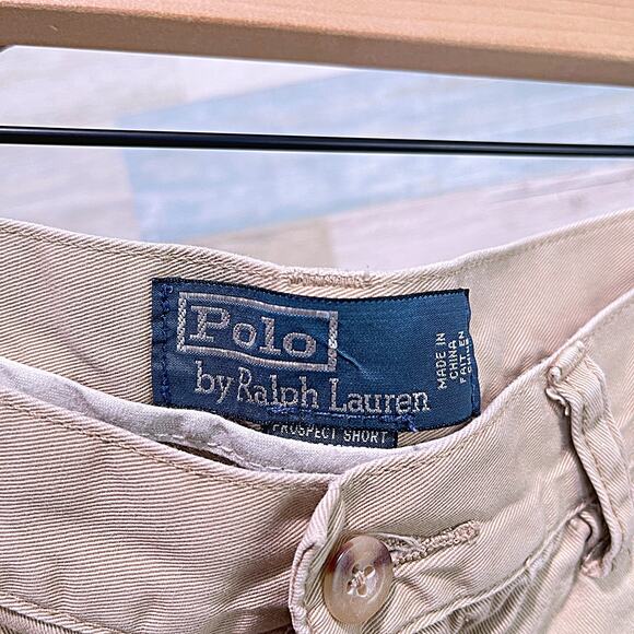 POLO Ralph Lauren Prospect Chino Shorts Khaki Flat Front Preppy Cotton Mens 32 - Picture 4 of 6